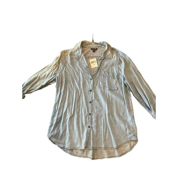Lucky Brand Denim Shirt Women's Medium Cotton Long Sleeve Collared Button Up - Picture 3 of 5
